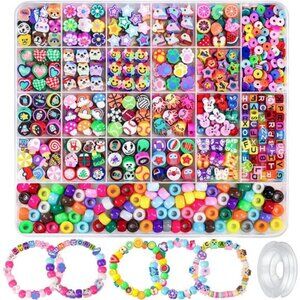 Gionlion 1200 Pcs Polymer Clay Beads Bracelet Making Kit, 25 Style‎ Animal Fruit